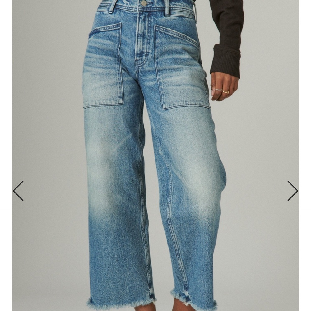 LUCKY BRAND LEGEND CROP PATCH POCKET WIDE LEG JEANS - SIZE 6/28